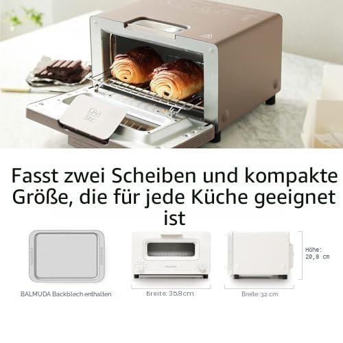 BALMUDA The Toaster | Dampfbackofen Toaster | 5 Kochmodi