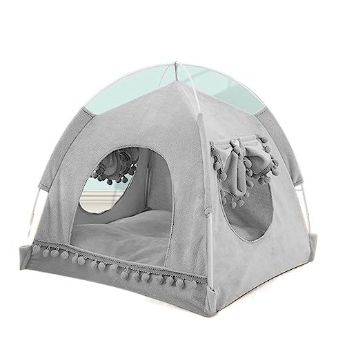 QUEAWOQ ペットベッド ペット 猫 テント 小屋 猫 スリープハウス 子猫 子犬 ベビーサークル ケージ 猫小屋 小型犬小屋 ベッド (カラー: グレー、サイズ : L) タコの足