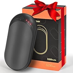 Hand Warmers Rechargeable,5200 mAh Electric Hand Heater,USB Hand Warmer Power Bank with 3 Heat Settings from 95-131℉,Great Gift for Women Men,Hiking Camping