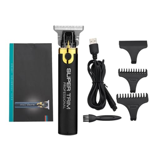 INOOMP Cortadora de Pelo Profesional Recargable por USB Batería de 1000mah y Cuerpo de Plástico Negro para Uso Doméstico y Cortes Precisos