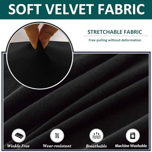 Housse de chaise en velours noir lavable et durable pour intérieur chic - 5