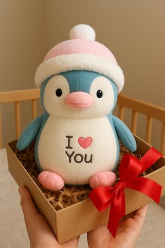 Image of SCOOBA Love Penguin with Furry Cap Soft Toy 30cm Small (Love Penguin with Furry Cap)