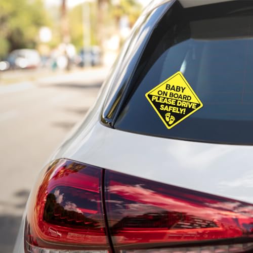 Pack 6 Pcs Funny Baby On Board Sticker for Cars Vehicles Trucks Safety Caution Warning Security Sign Window Outdoor Bumper Stickers Waterproof Large Vinyl Decals Car Accessories - Thumbnail 6