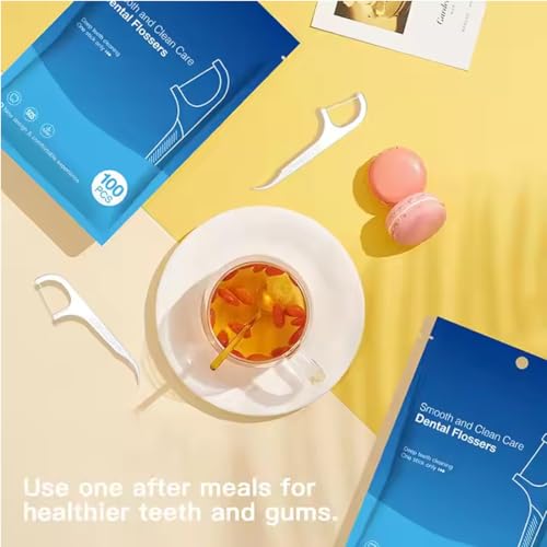 TISCH 300 Stück Zahnseide Sticks Zahnreinigung Zwischenräume Flossers Dental Floss mit Zahnstocher Geschmack – Bild 4