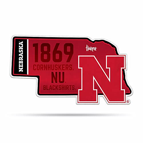 Rico Industries NCAA Nebraska Cornhuskers State Shape Shape Cut Pennant - Home and Living Room Décor - Soft Felt EZ to Hang