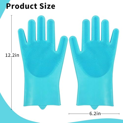 Image of Pet Grooming Gloves - Cat and Dog Glove Brush, High Efficiency Pet Hair Removal Massage Gloves, Silicone Bath Cleaning Gloves (1 Pair)