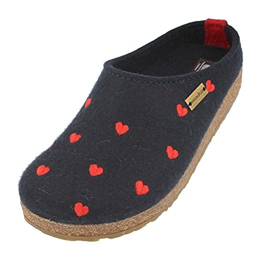 HAFLINGER Couriccini Grizzly, Pantofole Donna, Blu (Mittelblau 70), 38 EU
