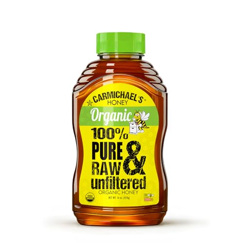 Carmichael’s Organic Honey - Premium Quality, USDA Certified Organic, Unpasteurized, Raw, & Unfiltered Honey - Non-GMO, 100% Pure & Natural Sweetener With No Additives or Traces Of Pesticides (16 oz) image 4