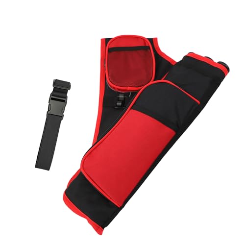 KURUGEILI 3-Tubes Hip Quiver Waist Hanged Archery Arrow Carry Bag with Pockets Adjustable Belt for Hunting, Target Practice, and Outdoor Shooting, Fits Both Youth and Adults