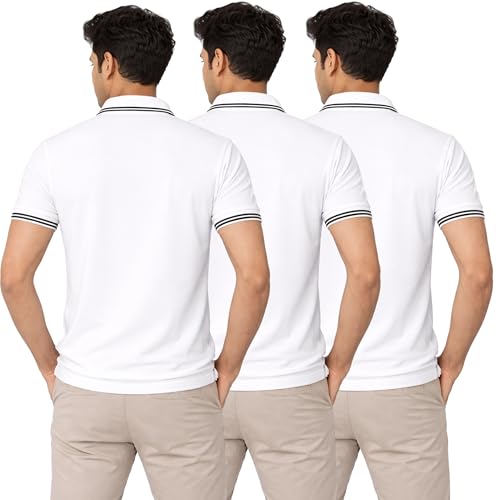 Image of Hangout Hub Men's Polo T Shirt | Solid | Plain Regular Fit Tees|Collar T-Shirts|Half Sleeves|Set of 1 & 2|HH.MP.MAR