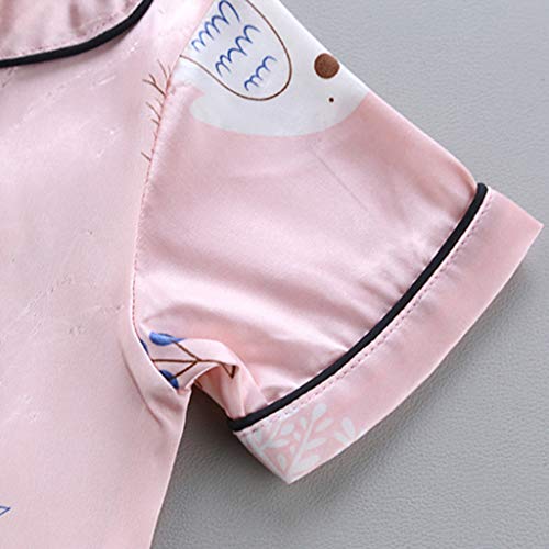 Button Down 𝐏a𝐣amas for Toddler Boys Girls Short Sleeve with Shorts 2PCS 𝐒lee𝐩wear Cute 𝐋oun𝐠ewear Print 𝐍𝐢ghtwear3