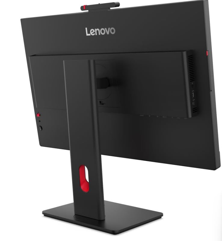 Image of Lenovo ThinkVision T27QD-4v 27-Inch QHD IPS Monitor | VRR of 48-120Hz, USB-C Hub with 100W PD, RJ45 Ethernet, 5MP AI Webcam, Height Adjustable Stand