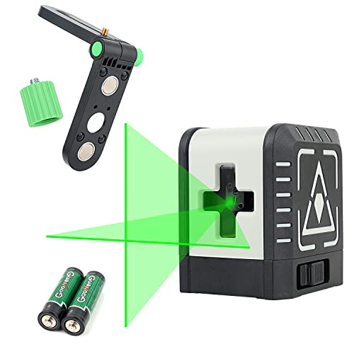 Kreuzlinienlaser, XRCLIF Selbstnivellierend Kreuzlinienlaser, 15M Laser Wasserwaage mit flexiblem Magnetischem Laser Stativ, 2 Zeilen IP54 Lazer Wasserwaage, Grün (2X Batterien & Beutel enthalten) Cover