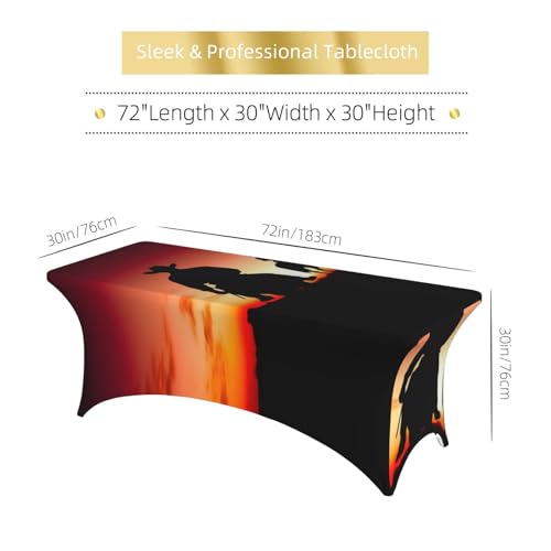 Nappe cowboy élasthanne table rectangulaire 1,8 m housse extensible banquet