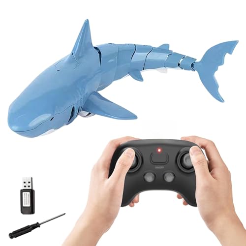 Juguetes de Tiburón - Divertido e Interactivo Impermeable - Juguete De Tiburón Submarino con Control Remoto - para Niños y Niñas Cumpleaños Navidad Año Nuevo Playa Piscina Exterior Interior Baño