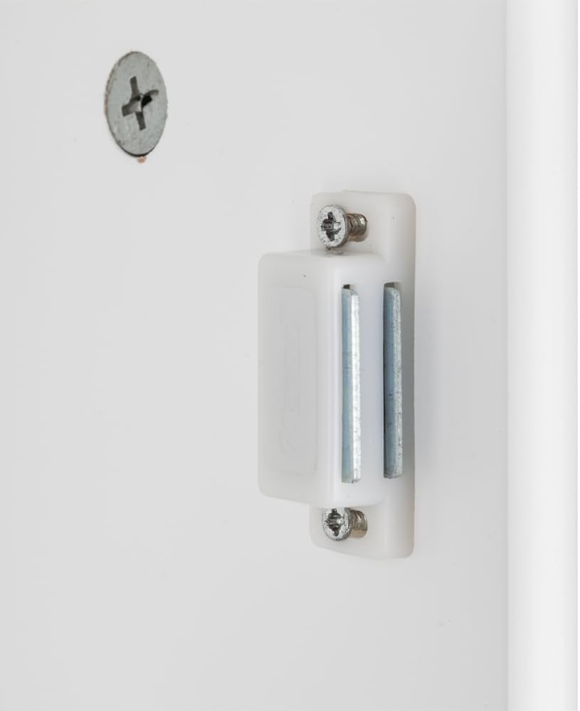 3-Tier Bathroom Wall Mirror Cabinet, Medicine Cabinet Single Door Mirror Wall Mounted Cabinet Shelf Space-Saving Design Magnetic Lock for Bathroom Essentials Easy Assembly White