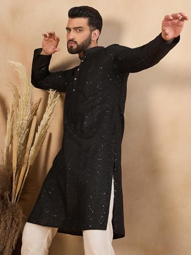 Image of Amazon Brand - Tavasya Men Linen Traditonal Regular Kurta