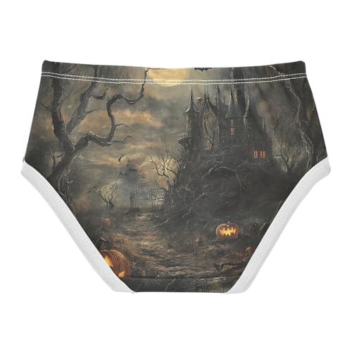 Designer Toddler Girls Underwear 2t Cotton Little Girl Panties Halloween Night Spooky Pumpkins Underpants Briefs2