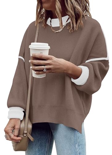 Image of Womens Oversized Sweaters Fall 2026 Fashion Clothes Colorblock Knit Tops