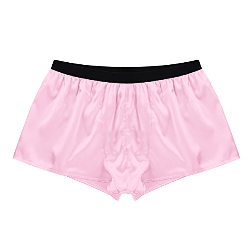 Yartina Men's Silk Satin Boxer Shorts Summer Loose Trunks Underwear Lounge Gym Sports Shorts Swimwear4