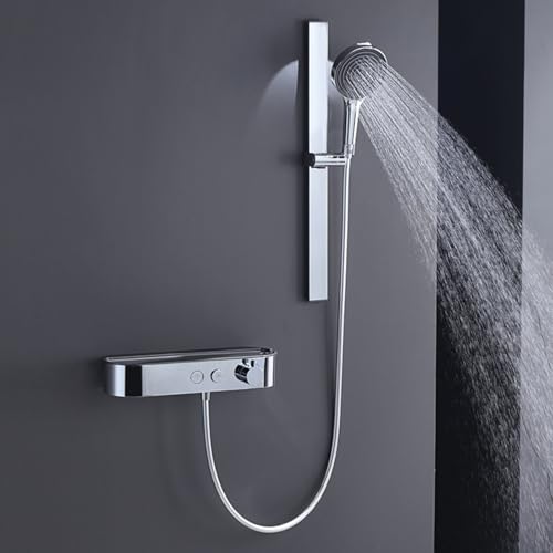Mitigeur mural chromé pour baignoire et douche effet cascade