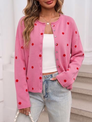 Image of Saodimallsu Womens Striped Cardigan Long Sleeve Button Down Knit Tops