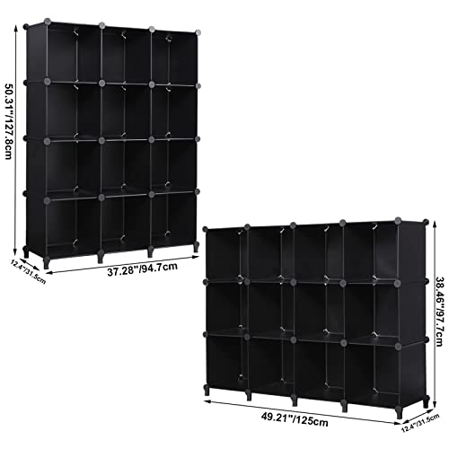 Anwbroad Cube Storage Organizer 12-Cube Diy Closet Storage Cabinet Book Shelf Kids Organizers And Storage For Bedroom Closet Organizer Cubby Shelving Plastic Office Living Room Black Ulcs012B #TOP7