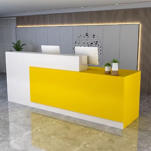 Genérico Mostrador de recepción, mostrador de Venta minorista, Caja, cajero, taquilla de Oficina, Mesa con cajones, Cable, Escritorio de recepción Blanco con mostrador, Escritorio de recepción fácil
