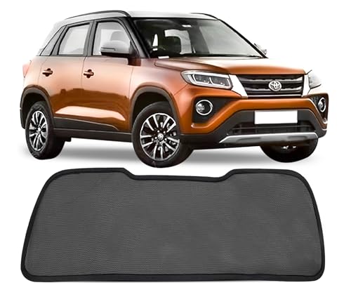 Image of Autofact Dicky Curtain for Toyota Urban Cruiser | Custom Fit Rear Windshield Sunshade | Foldable Mesh | Privacy & Cooling Car Accessory | Car Rear Sun Shade UV Block Easy Install Durable Black Mesh