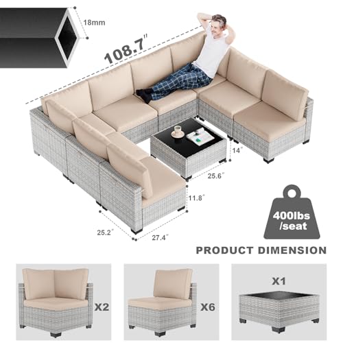 Image of Outdoor PE Wicker Rattan Modular Patio Sectional Sofa Set