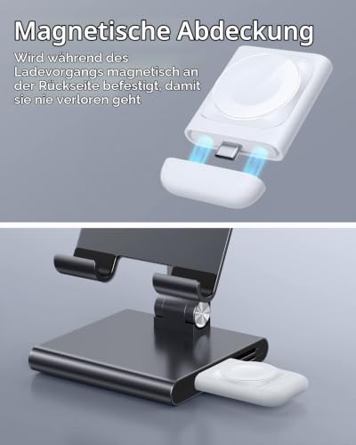 ESR Tragbares Ladegerät, Zertifiziert, klein & tragbar, Abdeckung, schnelle magnetische USB-C-Aufladung für Apple Watch Ultra… – Ansicht 4