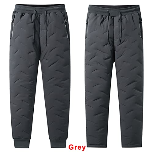 Winter Lamb Down Casual Pants Mens Joggers Cotton Warm Plus Fleece Sweatpants Male Water Thermal Trousers Oversize Rib Leg Black 5Xl #TOP5