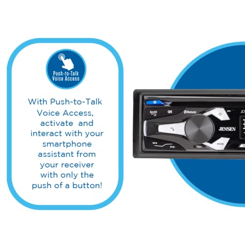 Jensen Jcr311 10 Character Lcd Single Din Car Stereo Radio Cd Player Push To Talk Assistant Bluetooth Hands Free Calling & Music Streaming Am/Fm Radio Usb Playback & Charging #TOP3