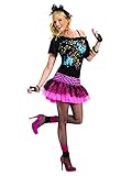 80s Pop Party Womens Costume, Small/Medium, Black/pink