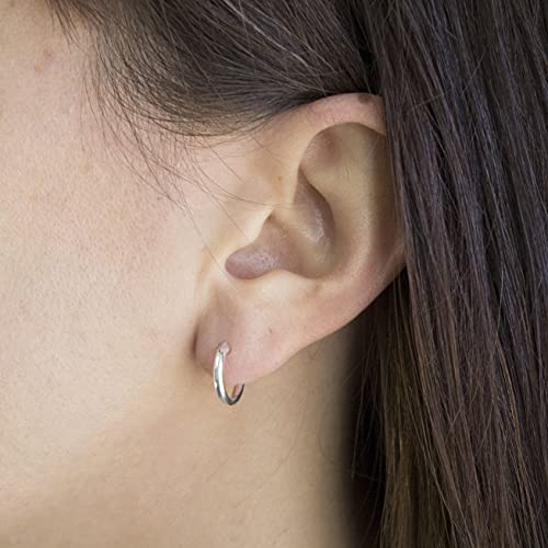 Small Silver Hoop Earrings 925 Sterling Silver Hypoallergenic Hoop Earrings 2 Pairs Huggie Earrings for Women Men 13mm 15mm4