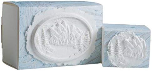 The Favorite Place® Burial Biodegradable Urn Box for Human Ashes by EARTH MEMORIALS Water Burial Urn (Mountains on Blue/Metallic Silver Paper - Image 5