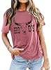 tiorhooe Cowgirl T Shirts for Women UK Bull Skull Tee Shirts Ladies Casual Howdy Short Sleeve #1