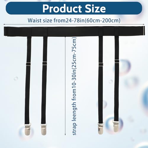 Women's Thigh High Garter Belts, Adjustable Suspender Garter Belt Elastic Leg Garter Belt Plus Size Thigh Strap Black Waist Garter Belts with Metal Clips for Women Girls Brides Thigh High Stockings3