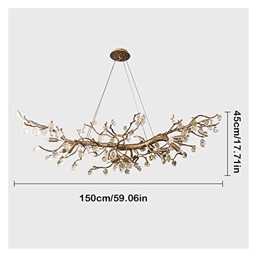Lustre en cuivre moderne et cristal de roche d'exception - 5