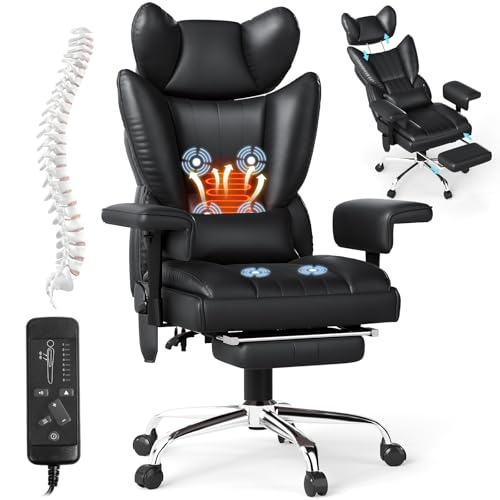 Massage Heated Office Chair with Foot Rest