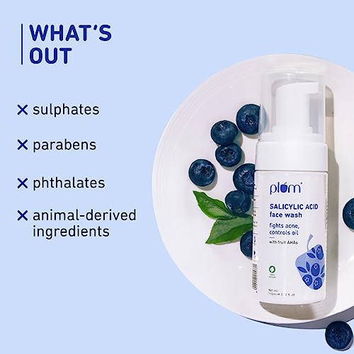 Plum 1% Encapsulated Salicylic Acid Foaming Face Wash | Fights Active Acne, Blackheads & Breakouts | With Glycolic Acid & Fruit AHAs | All Skin... - Image 7