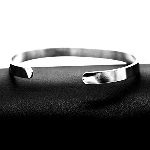Image of Uloveido Stainless Steel Inspirational Bracelets for Women Engraved Personalized Mantra Initial Motivational Cuff Bangle Y460