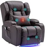 SAMERY Power Recliner Chair with Massage & Heating, Comfy Sleeper Chair Sofa Electric Recliners Home