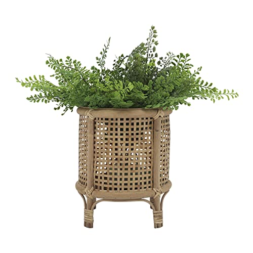Sagebrook Home Round Bamboo Wood Planters Woven Bamboo Wood Plant, Flower, Garden Pot, Indoor Outdoor Gardening Planting Pot, 15" H, Brown Set Of 2 #TOP2