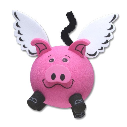 Tenna Tops Flying Pig Car Antenna Topper / Mirror Dangler / Desktop Spring