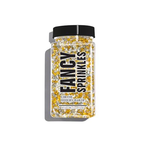 Fancy Sprinkles Filthy Rich Fancy Sugar Silver and Gold Pearlescent Sugar Crystals 1 Pack (4.6 OZ)