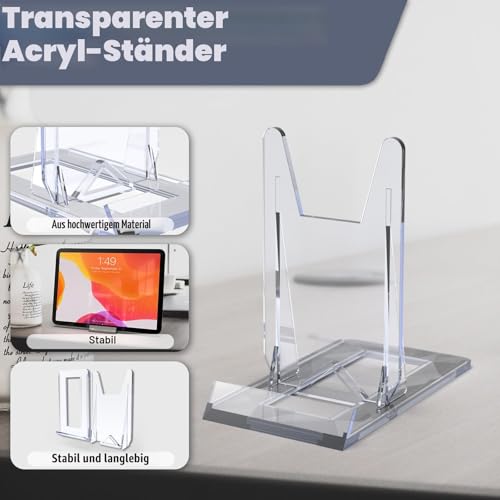 JCrunaway Acryl Ständer Kunststoff Tellerständer, 12 Stücke Verstellbare Buchständer Schallplattenständer Dekotellerhalter Aufsteller für Retro Handheld Spielkonsole Bilder CD Ständer