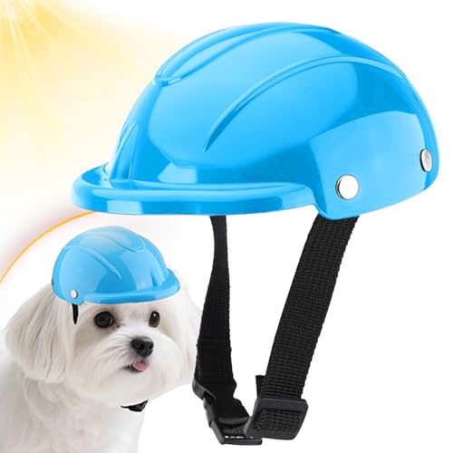 Dogバイクヘルメット - 犬用安全キャップ,通気性調整可能防風ヘッドウェア 自転車散歩ハイキング日差し対策アウトドア 子犬対応
