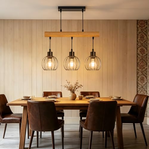 Lámpara colgante vintage para iluminar mesas de comedor y salones 7