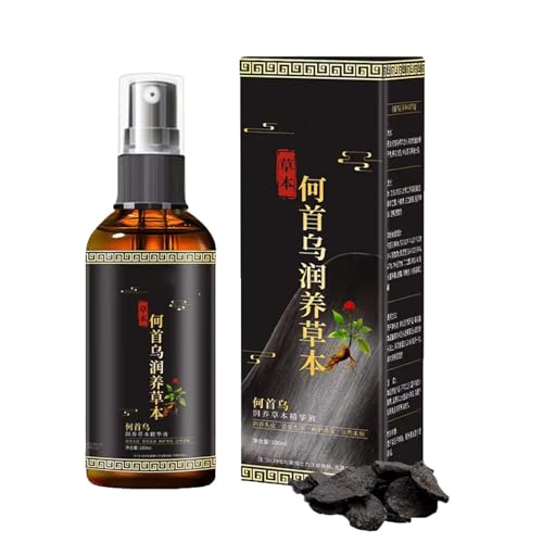 Spray para oscurecer el cabello con azafrán,sprays para el cabello con azafrán,sprays naturales con azafrán vegetal y esencia de Polygonum multiflorum,para convertir las canas en cabello negro (B#)
